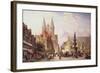 Market Scene at Braunschweig-Cornelis Springer-Framed Giclee Print