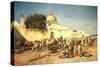 Market Scene at Mogador, 1881-Edwin Lord Weeks-Stretched Canvas