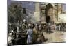 Market Scene by a Mosque-Edwin Lord Weeks-Mounted Giclee Print