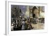 Market Scene by a Mosque-Edwin Lord Weeks-Framed Giclee Print