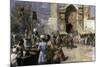 Market Scene by a Mosque-Edwin Lord Weeks-Mounted Giclee Print