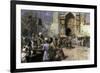 Market Scene by a Mosque-Edwin Lord Weeks-Framed Giclee Print