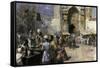 Market Scene by a Mosque-Edwin Lord Weeks-Framed Stretched Canvas