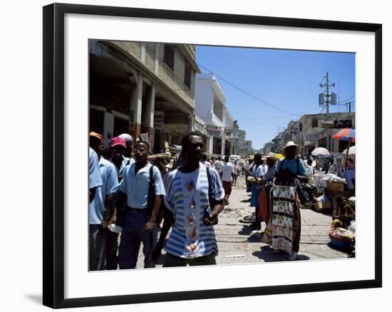 Market Scene, Downtown, Port Au Prince, Haiti, West Indies, Central America-Lousie Murray-Framed Photographic Print