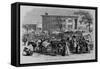 Market Scene in Macon, Georgia. Sketched by A. R. Waud.-null-Framed Stretched Canvas