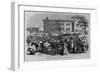 Market Scene in Macon, Georgia. Sketched by A. R. Waud.-null-Framed Giclee Print