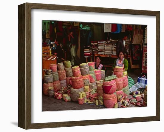 Market Scene, Oaxaca, Mexico-Charles Sleicher-Framed Premium Photographic Print