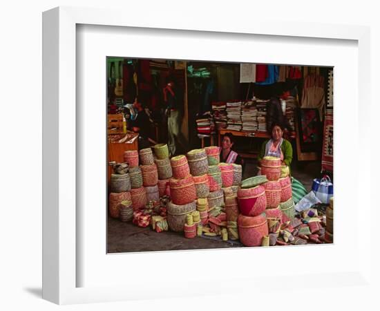 Market Scene, Oaxaca, Mexico-Charles Sleicher-Framed Photographic Print