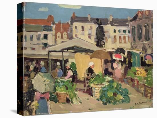 Market Scene (Oil on Panel)-James Wilson Morrice-Stretched Canvas