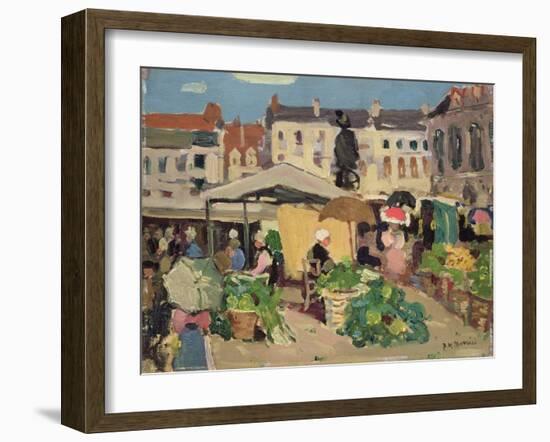 Market Scene (Oil on Panel)-James Wilson Morrice-Framed Giclee Print