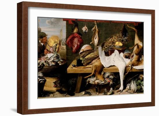 Market Scene on a Quay, c.1635-1640-Frans Snyders-Framed Giclee Print