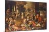 Market Scene with Christ and the Adulteress-Pieter Bruegel the Elder-Mounted Giclee Print