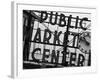 Market Sign Mono-John Gusky-Framed Photographic Print