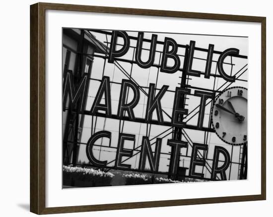 Market Sign Mono-John Gusky-Framed Photographic Print