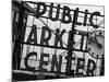 Market Sign Mono-John Gusky-Mounted Photographic Print