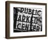 Market Sign Mono-John Gusky-Framed Photographic Print