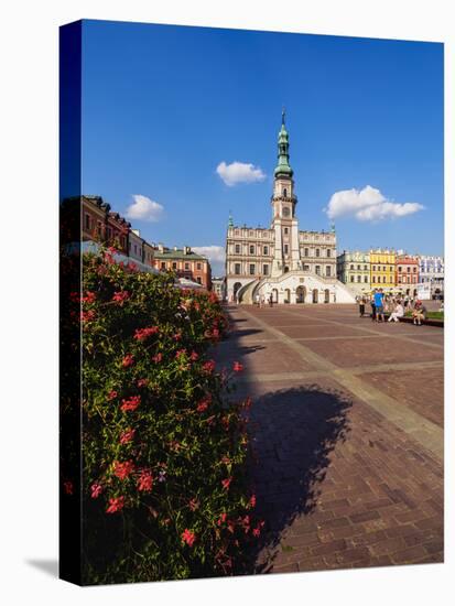 Market Square and City Hall, Old Town, UNESCO World Heritage Site, Zamosc, Lublin Voivodeship, Pola-Karol Kozlowski-Stretched Canvas