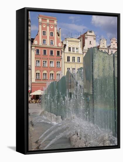 Market Square Architecture and Fountain, Old Town, Wroclaw, Silesia, Poland, Europe-Frank Fell-Framed Stretched Canvas