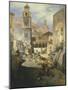 Market Square at the Amalfi Coast, 1876-Oswald Achenbach-Mounted Giclee Print