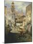 Market Square at the Amalfi Coast, 1876-Oswald Achenbach-Mounted Giclee Print