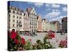 Market Square from Cafe, Old Town, Wroclaw, Silesia, Poland, Europe-Frank Fell-Stretched Canvas