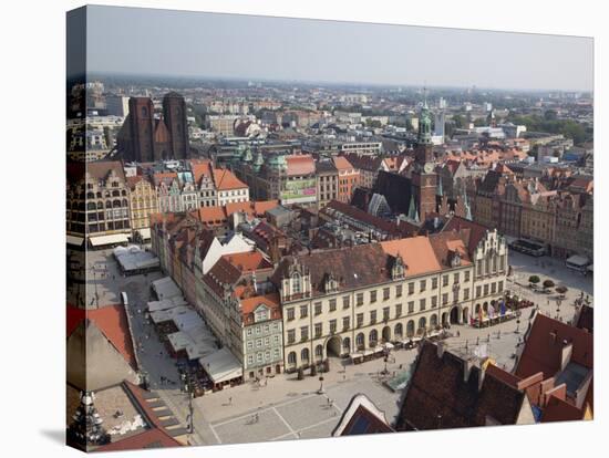 Market Square from St. Elisabeth Church, Old Town, Wroclaw, Silesia, Poland, Europe-Frank Fell-Stretched Canvas