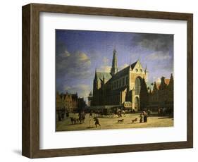 Market Square, Haarlem, the Netherlands-Gerrit Adriaensz Berckheyde-Framed Giclee Print