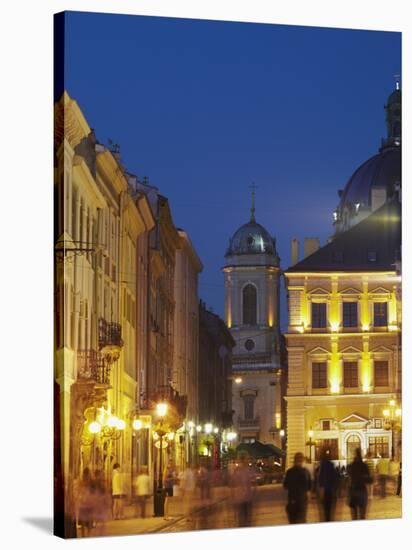 Market Square (Ploscha Rynok) at Dusk, Lviv, UKraine-Ian Trower-Stretched Canvas