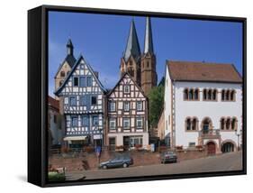 Market Square with the Marien Church on the Town Skyline in Gelnhausen, Hesse, Germany, Europe-Hans Peter Merten-Framed Stretched Canvas
