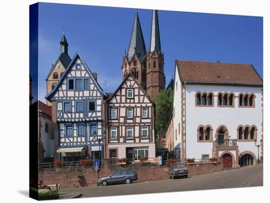 Market Square with the Marien Church on the Town Skyline in Gelnhausen, Hesse, Germany, Europe-Hans Peter Merten-Stretched Canvas