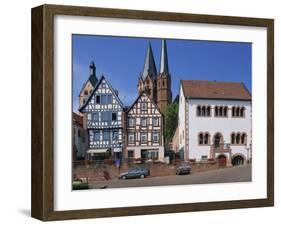 Market Square with the Marien Church on the Town Skyline in Gelnhausen, Hesse, Germany, Europe-Hans Peter Merten-Framed Photographic Print