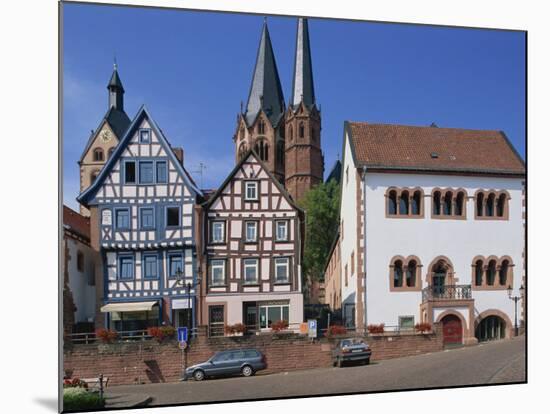 Market Square with the Marien Church on the Town Skyline in Gelnhausen, Hesse, Germany, Europe-Hans Peter Merten-Mounted Photographic Print