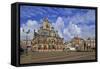 Market Square with Town Hall, Delft, South Holland, Netherlands, Europe-Hans-Peter Merten-Framed Stretched Canvas