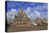 Market Square with Town Hall, Delft, South Holland, Netherlands, Europe-Hans-Peter Merten-Stretched Canvas