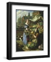 Market Stall in Bruges-Henri Voordecker-Framed Giclee Print