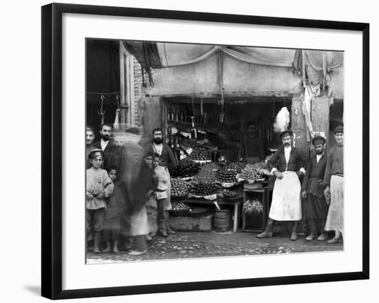 Market Stall in St Petersburg, c.1900-Russian Photographer-Framed Photographic Print