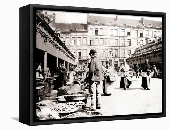 Market Stalls, Antwerp, 1898-James Batkin-Framed Stretched Canvas