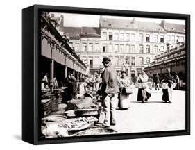 Market Stalls, Antwerp, 1898-James Batkin-Framed Stretched Canvas