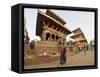 Market Stalls Set out Amongst the Temples, Durbar Square, Patan, Kathmandu Valley, Nepal-Don Smith-Framed Stretched Canvas