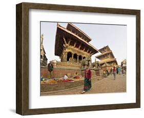 Market Stalls Set out Amongst the Temples, Durbar Square, Patan, Kathmandu Valley, Nepal-Don Smith-Framed Photographic Print