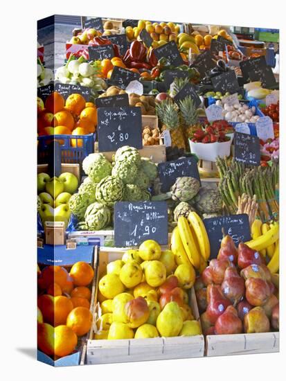 Market Stalls with Produce, Sanary, Var, Cote d'Azur, France-Per Karlsson-Stretched Canvas