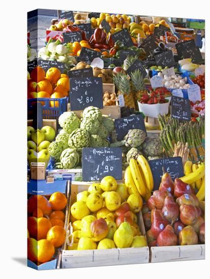 Market Stalls with Produce, Sanary, Var, Cote d'Azur, France-Per Karlsson-Stretched Canvas