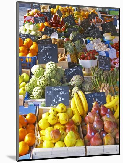 Market Stalls with Produce, Sanary, Var, Cote d'Azur, France-Per Karlsson-Mounted Photographic Print