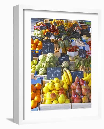 Market Stalls with Produce, Sanary, Var, Cote d'Azur, France-Per Karlsson-Framed Photographic Print