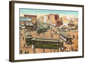 Market Street, Cable Cars, San Francisco, California-null-Framed Art Print