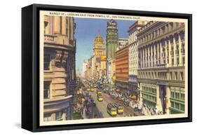 Market Street, Cable Cars, San Francisco, California-null-Framed Stretched Canvas
