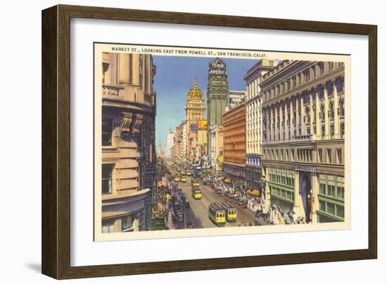 Market Street, Cable Cars, San Francisco, California-null-Framed Art Print