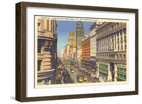 Market Street, Cable Cars, San Francisco, California-null-Framed Art Print