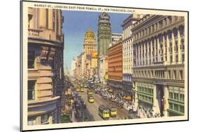 Market Street, Cable Cars, San Francisco, California-null-Mounted Art Print