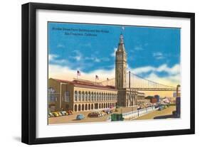 Market Street Ferry Building, San Francisco, California-null-Framed Art Print